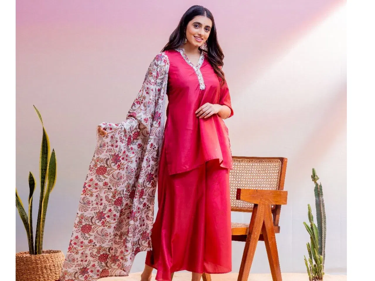 ആഘോഷങ്ങൾക്ക് മാറ്റു കൂട്ടാൻ ചുവപ്പു നിറത്തിലുള്ള ചുവന്ന പരമ്പരാഗത വസ്‌ത്രം (ഫോട്ടോ കടപ്പാട്: മൈഷ്ക ഫാഷൻ)