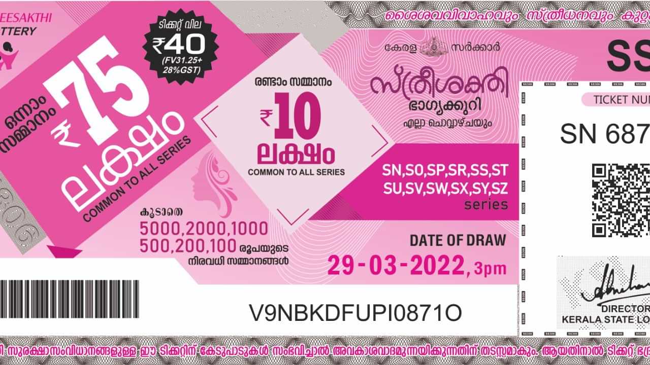 Kerala Lottery Result Today: ഭാ​ഗ്യദേവത കനിഞ്ഞാൽ 75 ലക്ഷം കയ്യിലിരിക്കും; സ്ത്രീശക്തി നറുക്കെടുപ്പ് ഇന്ന്