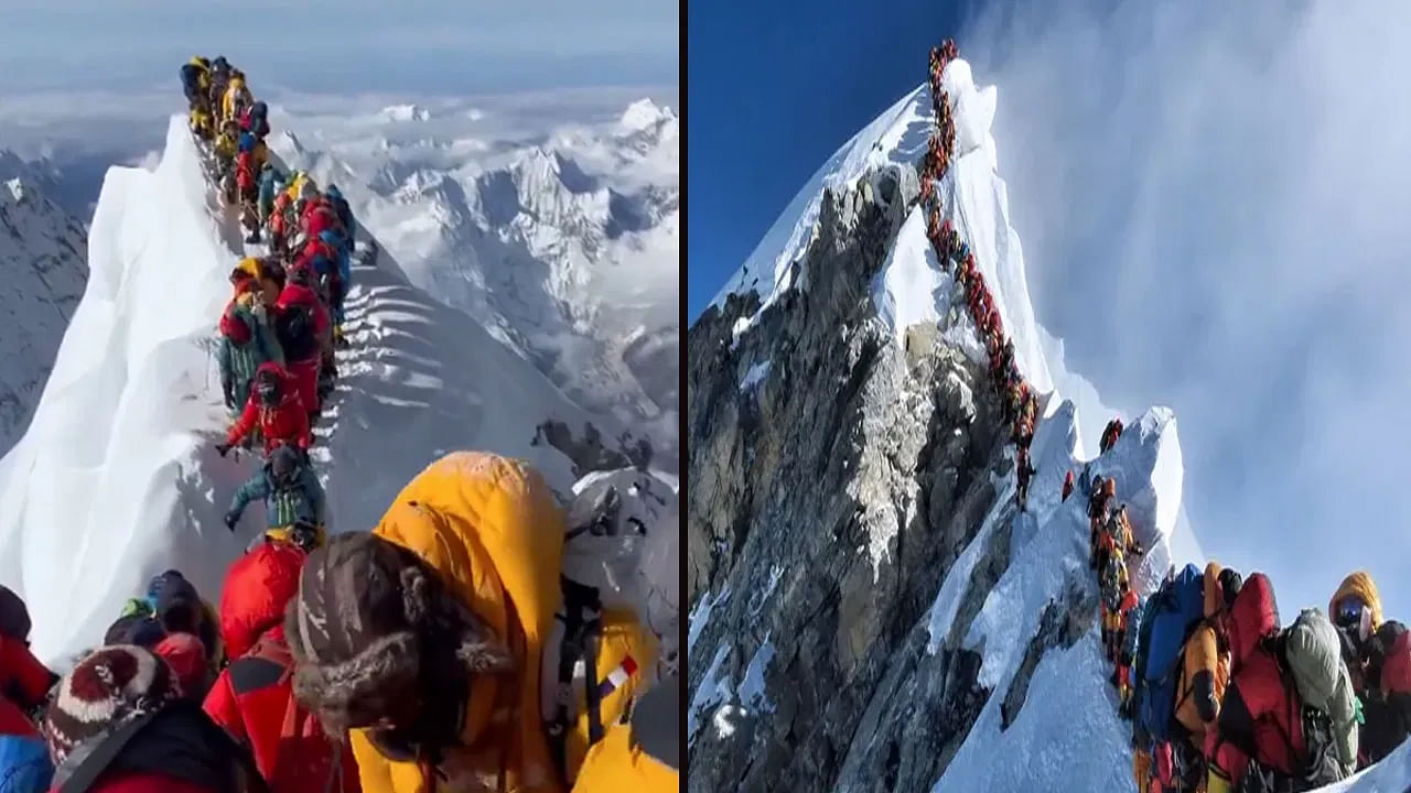 Traffic jam on Mount Everest: എവറസ്റ്റ് കൊടുമുടിയിൽ ട്രാഫിക്ക് ജാം; വീഡിയോ വൈറലാകുന്നു