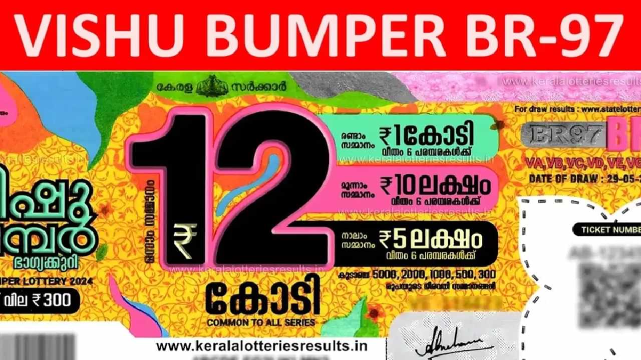 Vishu Bumper Lottery Result 2024: ഭാഗ്യവാനെ ഇന്നറിയാം; വിഷു ബമ്പര്‍ നറുക്കെടുപ്പ് ഇന്ന്‌
