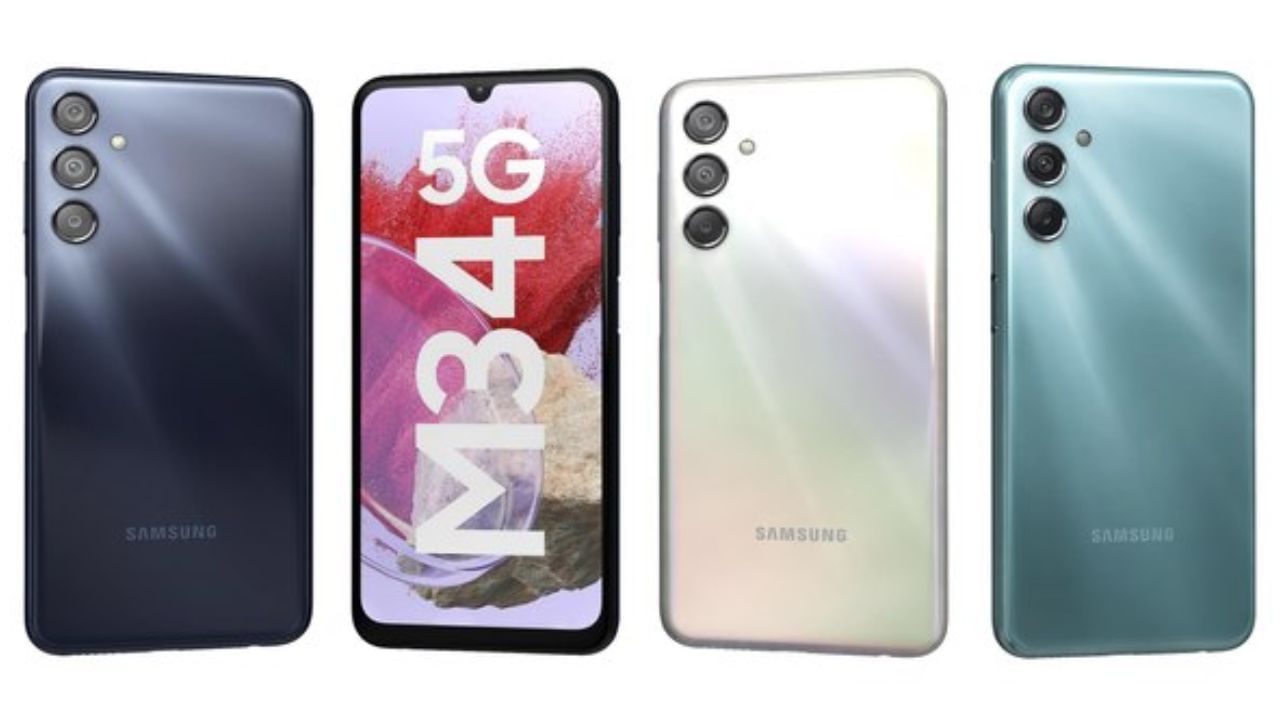 സാംസങ് ഗ്യാലക്സി എം34 5ജി- ആൻഡ്രോയിഡ് 13 ഓസിൽ പ്രവർത്തിക്കുന്ന 5ജി സ്മാർട്ട്ഫോണാണ് സാംസങ് ഗ്യാലക്സി എം34. 6.5 ഇഞ്ച് സ്ക്രീൻ വലുപ്പമുള്ള ഫോണിന് ഫുൾഎച്ച്ഡി പ്ലസ് സൂപ്പർ അമോലെഡ് ഡിസ്പ്ലെയാണുള്ളത്. എക്സിനോസ് 4 ഗിഗാ ഹെർ്ട്സ് 1280 ഒക്ടാ-കോർ പ്രൊസെസറാണ് ഫോണിനുള്ളത്. 50 എംപി ട്രിപ്പിൾ ക്യാമറ സിസ്റ്റമാണ് ഫോണിൻ്റേത്. ഫ്രണ്ട് ക്യാമറ 8എംപിയാണ്. 6ജിബി റാം 128ജിബിയുമാണ് ഫോണിൻ്റെ സ്റ്റോറേജ്. 6000 എംഎഎച്ചാണ് ഫോണിൻ്റെ ബാറ്ററി. പക്ഷെ ഫോണിനൊപ്പം ചാർജർ ലഭ്യമല്ല. ചാർജർ പ്രത്യേകം വാങ്ങിക്കണം. 12,999 രൂപയാണ് ഫോണിൻ്റെ വില