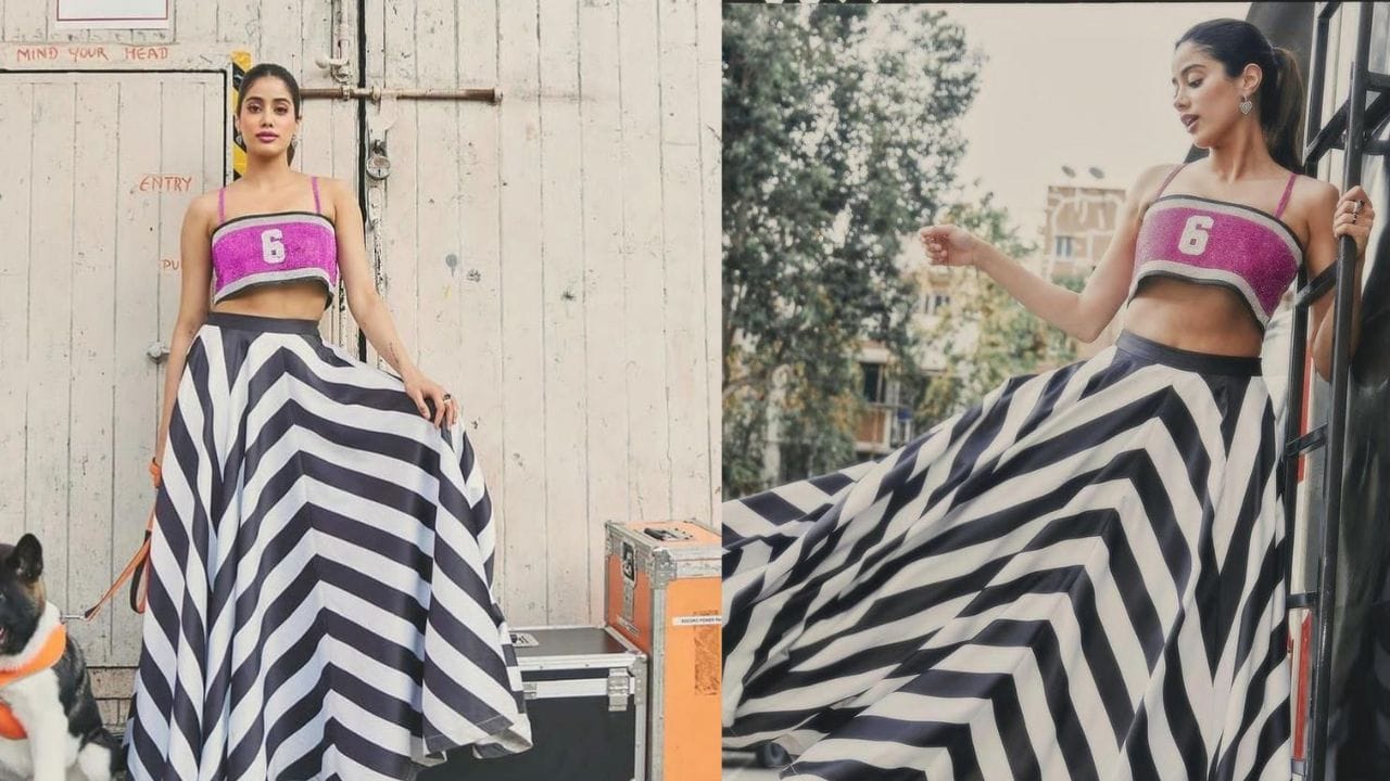 ക്രിക്കറ്റ് ബോള്‍ ഡിസൈന്‍ സാരി, ഗ്രൗണ്ട് പിച്ച് പോലെയുള്ള ബ്ലൗസ്, ജേഴ്‌സി തുടങ്ങിവയൊക്കെ ധരിച്ചായിരുന്നു ജാന്‍വി പ്രമോഷന് എത്തിയിരുന്നത്. ഇപ്പോഴിതാ ഡെനീം മെറ്റീരിയലില്‍ ഹാന്‍ഡ് എംബ്രോയിഡറി ചെയ്ത ക്രിക്കറ്റ് തീം നല്‍കിയിരിക്കുന്ന ജംസ്യൂട്ടില്‍ ആണ് ജാന്‍വി പ്രത്യക്ഷപ്പെട്ടിരിക്കുന്നത്.