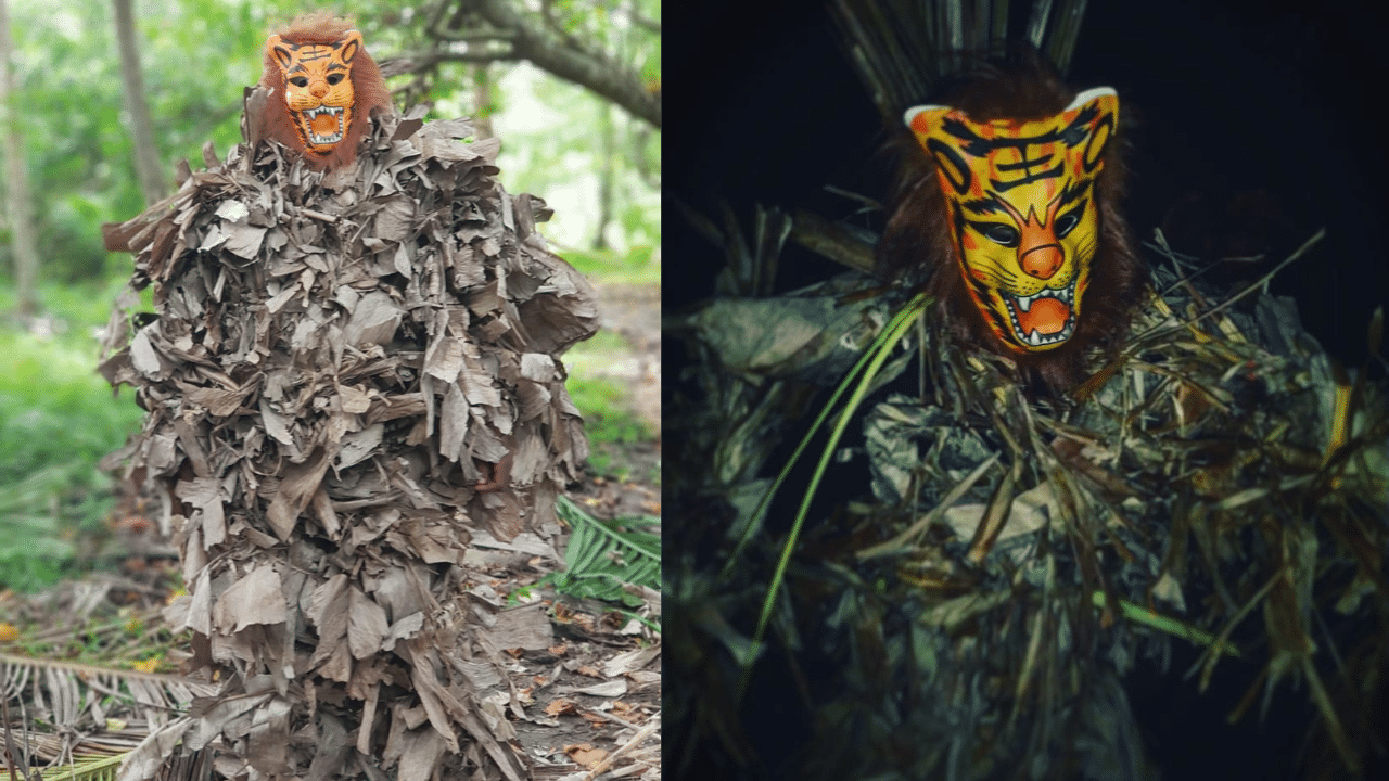 പണ്ട് കാലത്ത് ഓണക്കളികളിൽ പ്രധാനിയായിരുന്നു കരിയിലമാടൻ അഥവാ തോലുമാടൻ. ഓണത്തിന് എല്ലാവരേയും സന്തോഷിപ്പിക്കുവാൻ കരിയിലമാടൻ വീട്ടിലെത്തുന്നു. കുമ്മാട്ടി, പുലിക്കളി തുടങ്ങിയവയെപ്പോലെയാണ് കരിയിലമാടൻകെട്ടൽക്കളി. സാധാരണയായി കുട്ടികളാണ് കരിയിലമാടനായി വേഷം കെട്ടിയിറങ്ങുന്നത്. ഉണങ്ങിയ വാഴയില ശരീരമാകെ പൊതിയുന്നു. ശേഷം കുട്ടികൾ വീടുതോറും കയറിയിറങ്ങും. ദേഹം മാത്രമല്ല ഇവരുടെ മുഖവും മറക്കുന്നുണ്ട്. (Image Credits: Social Media)
