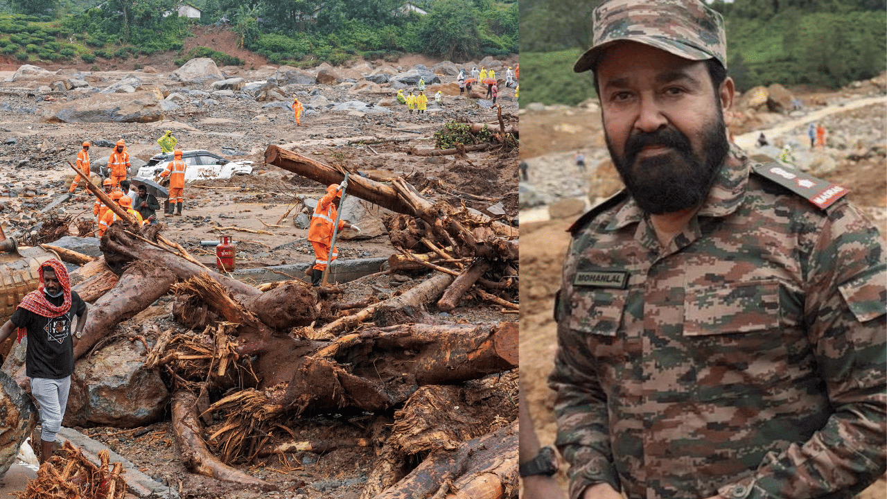 ദുരിന്തപ്രദേശത്ത് സൈന്യം നിർമ്മിച്ച് ബെയ്ലി പാലം വഴി മുണ്ടക്കൈയിൽ എത്തിയ മോഹൻലാൽ രക്ഷദൗത്യത്തിൽ ഏർപ്പെട്ട സൈനികരുമായും, വോളണ്ടിയർമാരുമായും നേരിട്ട് സംസാരിച്ചു. ഉരുൾ പൊട്ടലിൻറെ പ്രഭവ കേന്ദ്രത്തിന് അടുത്തുള്ള പുഞ്ചിരമറ്റത്തും അദ്ദേ​ഹം സന്ദർശനം നടത്തി. സൈനിക വേഷത്തിൽ എത്തിയ മോഹൻലാലിൻ്റെ കൂടെ മേജർ രവിയും ഉന്നത സൈനിക ഉദ്യോഗസ്ഥരും ഉണ്ടായിരുന്നു.