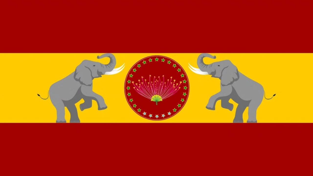 നടന്‍ വിജയ് നേതൃത്വം നല്‍കുന്ന പാര്‍ട്ടിയായ തമിഴക വെട്രി കഴകത്തിന്റെ പതാക പുറത്തിറക്കിയിരിക്കുകയാണ്. മുകളിലും താഴെയും കുങ്കുമ നിറവും നടുക്ക് മഞ്ഞ നിറവുമാണ് കൊടിയിലുള്ളത്. കൂടാതെ മധ്യഭാഗത്ത് ഇരുവശങ്ങളിലുമായി രണ്ട് ആനകളും ഇതിന് നടുക്കായി വട്ടത്തില്‍ പുഷ്പവുമാണ് കൊടുത്തിരിക്കുന്നത്. (Facebook Image)