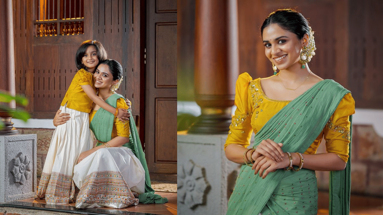 ചിത്രത്തിൽ ദിലീപും മക്കളായ മീനാക്ഷിയും മഹാലക്ഷ്മിയും ലക്ഷ്യയുടെ ഔട്ട്ഫിറ്റുകൾ തന്നെയാണ് തെരഞ്ഞെടുത്തത്. മീനാക്ഷി സാരിയും മഹാലക്ഷ്മി പട്ടുപാവാടയുമാണ് അണിഞ്ഞത്. അടുത്തിടെ മീനാക്ഷിയും മഹാലക്ഷ്മിയും ലക്ഷ്യയ്ക്ക് വേണ്ടി മോഡലായ ചിത്രങ്ങൾ സമൂഹ മാധ്യമങ്ങളിൽ വൈറലായിരുന്നു. (Image Credits: Instagram)