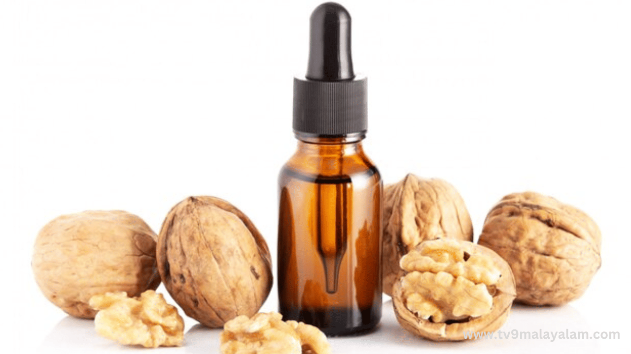 ഇതിനായി മൂന്ന് ടേബിൾസ്പൂൺ വാൾനട്ട് ഓയിലിനൊപ്പം കുറച്ച് റോസ് മേരി ഓയിൽ കൂടി ചേർത്ത് തലമുടിയിൽ പുരട്ടാവുന്നതാണ്. 15 മിനിറ്റ് മസാജ് ചെയ്ത് കൊടുക്കണം. 30 മിനിറ്റിന് ശേഷം തണുത്ത വെള്ളത്തിൽ കഴുകി കളയാം. പതിവായി ഇങ്ങനെ ചെയ്യുന്നത് തലമുടി കൊഴിച്ചിൽ തടയാനും പുതിയ മുടി വളരാനും സഹായിക്കും.