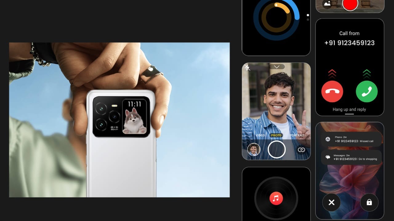 ലാവ അഗ്നി 3 അവതരിപ്പിച്ചിരിക്കുന്ന മിനി അമോ എൽഇഡി ഡിസ്പ്ലേ ഇതിനകം ടെക് ലോകത്ത് ചർച്ചയായിക്കഴിഞ്ഞു. പിൻവശത്ത് ക്യാമറ പാനലിനോട് ചേർന്നാണ് മിനി ഡിസ്പ്ലേ. കർവ്ഡ് അമോ എൽഇഡി ഡിസ്പ്ലേയാണ് മുൻവശത്തെ പ്രധാന ഡിസ്പ്ലേ. പിൻഭാഗത്തെ മിനി ഡിസ്പ്ലേയിലൂടെ റിയർ ക്യാമറ ഉപയോഗിച്ച് സെൽഫിയെടുക്കാനും സാധിക്കും. (Image Courtesy - Lava Website)