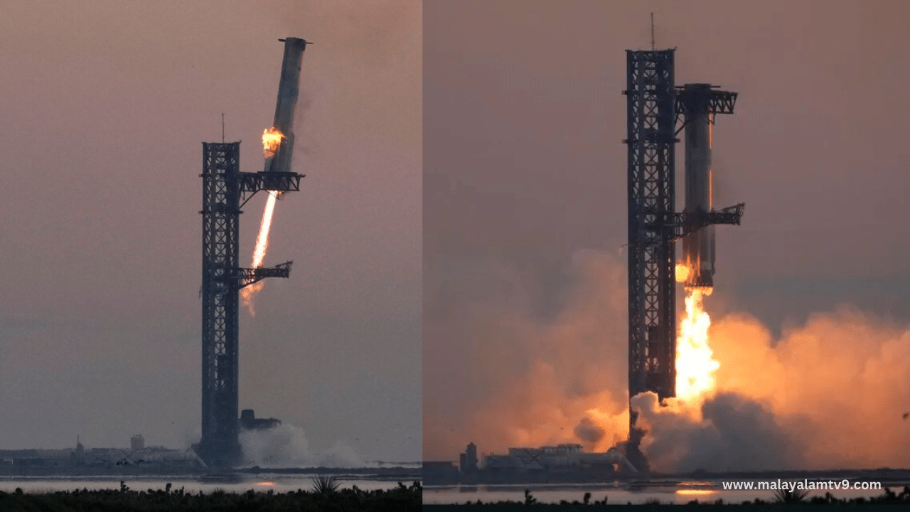 SpaceX Starship Rocket: ചരിത്രം കുറിച്ച് സ്‌പേസ് എക്‌സ്; പറന്നിറങ്ങിയ റോക്കറ്റിനെ പിടിച്ചുവെച്ച യന്ത്രകരങ്ങൾ