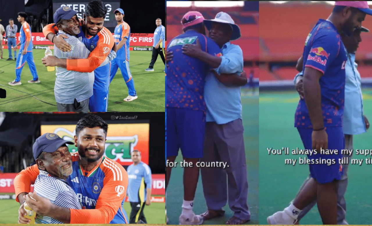 നിങ്ങള് രാജ്യത്തിന് വേണ്ടി കളിക്കുക. നിങ്ങളുടെ ബാറ്റിൽ നിന്ന് മികച്ച പ്രകടനം കാണാൻ കാത്തിരിക്കുകയാണ്. എന്റെ എല്ലാവിധ പിന്തുണയും അനുഗ്രഹവും നിങ്ങളോടൊപ്പം ഉണ്ടായിരിക്കും. രാജ്യത്തിനായി നിങ്ങൾ മികച്ച പ്രകടനം കാഴ്ച വയ്ക്കുമെന്ന് ഉറപ്പാണ് എന്നാണ് അന്ന് അദ്ദേഹം പറഞ്ഞത്. (Image Credits: Sanju Fans Club X Account)