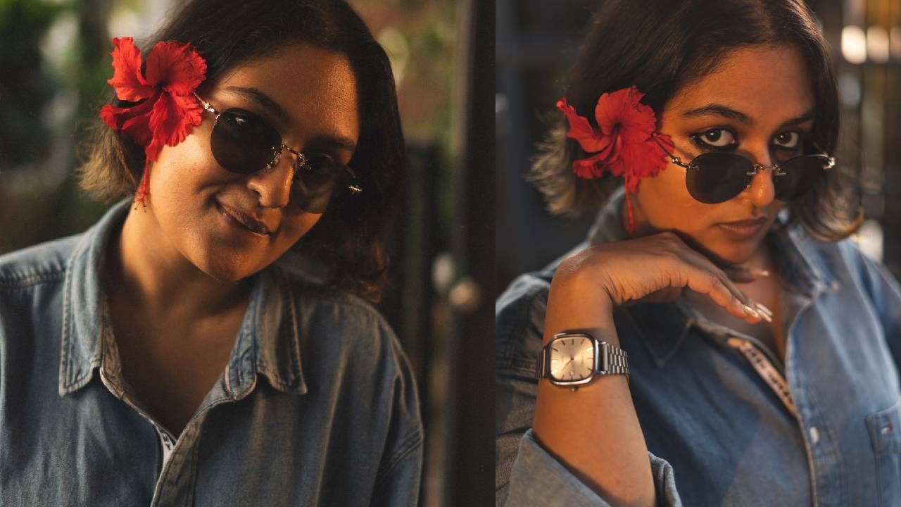 ചെമ്പരത്തി പൂവിന്റെ സ്മൈലിയോടെയാണ് താരം ചിത്രങ്ങൾ പങ്കുവച്ചത്.
ചിത്രം സോഷ്യൽ മീഡിയയിൽ വൈറലായതിനു പിന്നാലെ നിരവധി പേരാണ് കമന്റുമായി എത്തുന്നത്. നടി റിമ കല്ലിങ്കൽ അടക്കമുള്ളവർ ചിത്രത്തിനു താഴെ കമന്റ് ചെയ്തു.'വാര്യമ്പിള്ളിയിലെ മീനാക്ഷി അല്ലേ', 'വെള്ളം ചവിട്ടരുത് രണ്ട് ദിവസത്തിൽ മാറിക്കോളും', 'കാട്ടുപറമ്പൻ ചേട്ടൻ' മുതലായ രസകരമായ കമന്റുകളാണ് എത്തുന്നത്. (image credits:instagram)