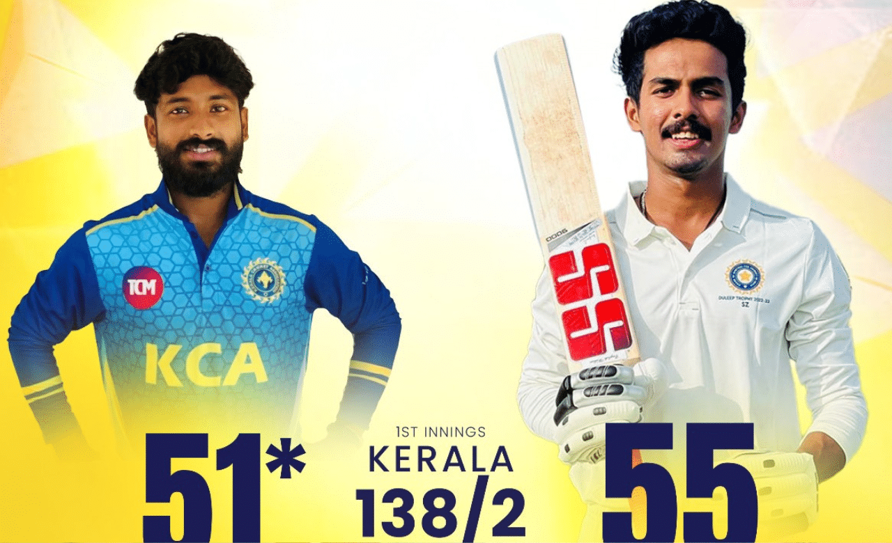 Ranji Trophy: ഹരിയാനക്കെതിരെ കേരളത്തിന് മികച്ച തുടക്കം; രോഹൻ കുന്നുമ്മലിനും അക്ഷയ് ചന്ദ്രനും അർദ്ധശതകം Ranji Trophy: ഹരിയാനക്കെതിരെ കേരളത്തിന് മികച്ച തുടക്കം; രോഹൻ കുന്നുമ്മലിനും അക്ഷയ് ചന്ദ്രനും അർദ്ധശതകം