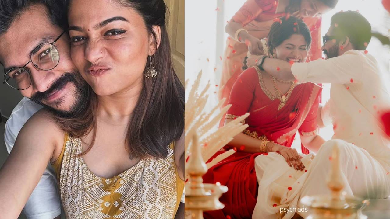 അടുത്ത ബന്ധുക്കളും സുഹൃത്തുക്കളും മാത്രമായിരുന്നു വിവാഹ ചടങ്ങില്‍ പങ്കെടുത്തത്. ഈ വർഷം ജൂലൈയിൽ ആണ് അർജ്യു തന്റെ പ്രണയം വെളിപ്പെടുത്തിയത്. ഒപ്പം അപർണയെയും പരിചയപ്പെടുത്തിയിരുന്നു. "റൈറ്റ് പേഴ്‌സണ്‍ അറ്റ് റൈറ്റ് ടൈം എന്ന് കുറിച്ചിട്ടുണ്ട്", എന്നായിരുന്നു അന്ന് അർജ്യു സോഷ്യൽ മീഡിയയിൽ കുറിച്ചത്. (​image credits: instagram)