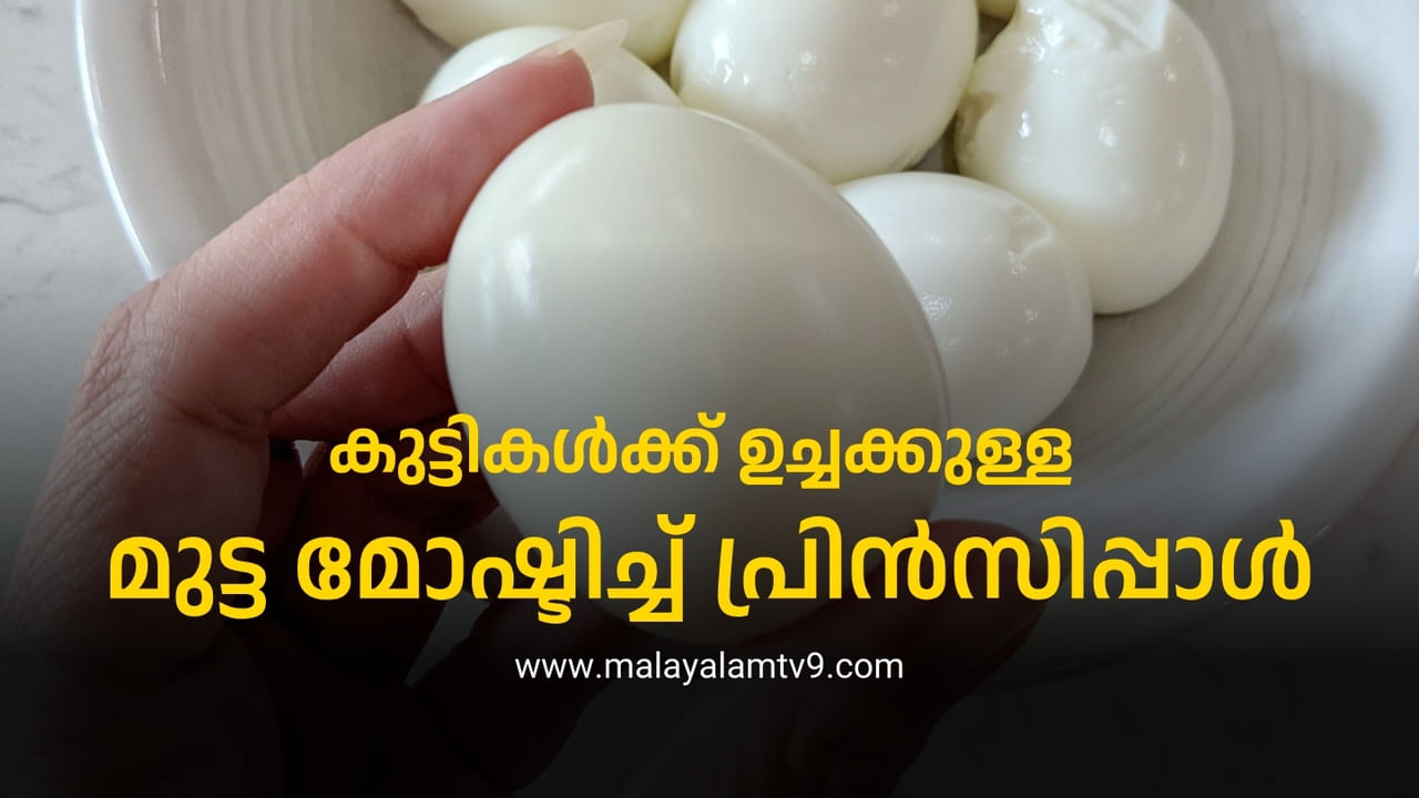 Principal Steals Eggs : കുട്ടികൾക്ക് ഉച്ചക്കുള്ള മുട്ട മോഷ്ടിച്ച് പ്രിൻസിപ്പാൾ, വീഡിയോ വിവാദത്തിൽ