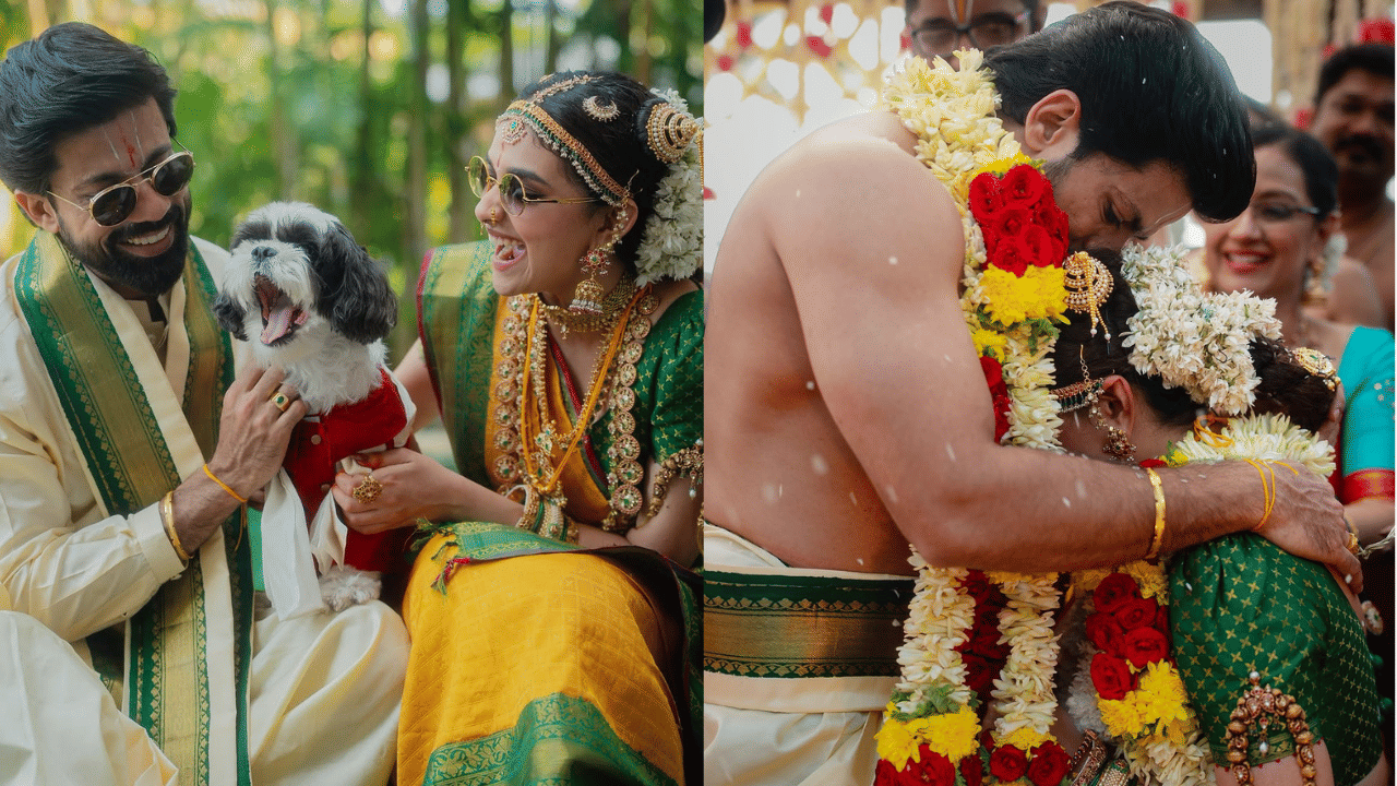 തെന്നിന്ത്യൻ നായിക കീർത്തി സുരേഷും ബാല്യകാല സുഹൃത്തും ബിസിനസുകാരനുമായ ആന്റണി തട്ടിലും കഴിഞ്ഞ ദിവസമാണ് വിവാഹിതരായത്. പിന്നാലെ കീർത്തി പങ്കുവെച്ച വിവാഹചിത്രങ്ങളും സമൂഹ മാധ്യമങ്ങളിൽ വൈറലായിരുന്നു. പരമ്പരാഗത ശൈലിയിലുള്ള കീർത്തിയുടെ വിവാഹസാരിക്കും ഇപ്പോൾ ആരാധകർ ഏറെയാണ്. (Image Credits: Keerthy Suresh Instagram)