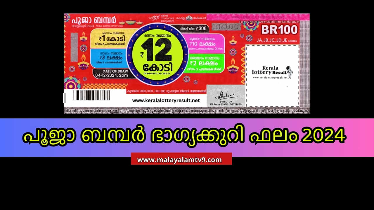 Pooja Bumper Result 2024: ഭാ​ഗ്യവാനേ... നിങ്ങളുടെ നമ്പർ ഇതിലുണ്ടോ? പൂജാ ബമ്പർ ഫലം പുറത്ത്; വിശദവിവരങ്ങൾ അറിയാം