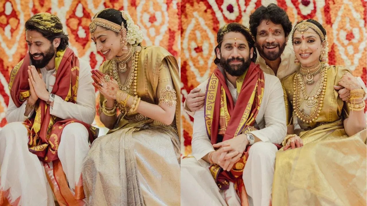 ശ്രീശൈലം ശ്രീ ഭ്രമരംഭ മല്ലികാര്ജ്ജുന സ്വാമി ക്ഷേത്രത്തിലാണ് താരങ്ങളെത്തിയത്. മൂവരും ചേര്ന്ന ക്ഷേത്ര ദര്ശനം നടത്തുന്ന വീഡിയോ വൈറലായതിന് പിന്നാലെ നാഗാര്ജുനയ്ക്ക് നേരെ വിമര്ശനങ്ങളുടെ ശരവര്ഷമാണ് ഉയര്ന്നിരിക്കുന്നത്. ക്ഷേത്രത്തിലെ പൂജാരി ശോഭിതയ്ക്ക് ചന്ദനം തൊട്ട് കൊടുക്കുന്ന സമയത്ത് നാഗാര്ജുന അവരുടെ മുടി ഒതുക്കി കൊടുക്കുന്നതാണ് വിമര്ശനങ്ങള്ക്ക് കാരണമായത്. (Image Credits: X)