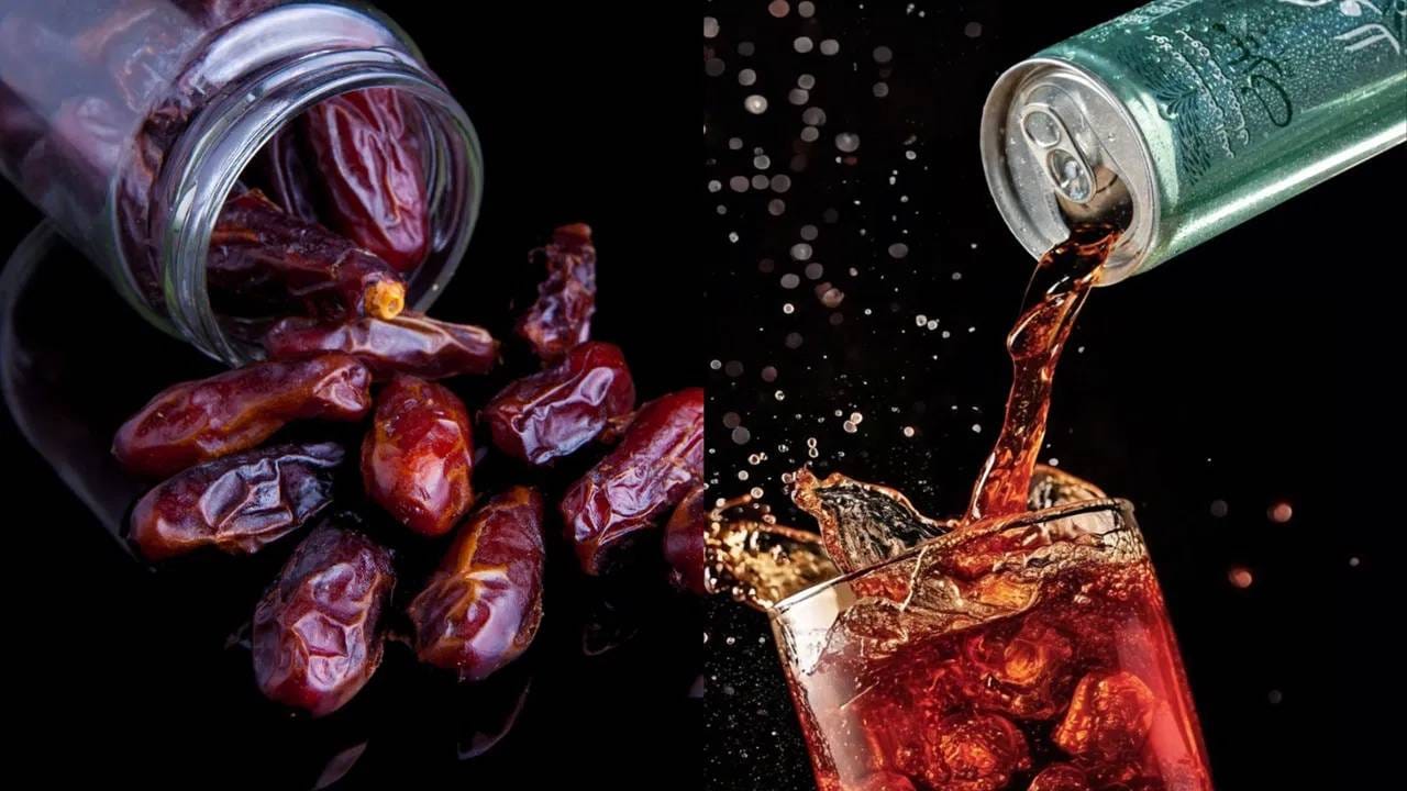 സോഷ്യൽ മീഡിയ നിറയെ ഇപ്പോൾ മിലാഫ് കോളയാണ് താരം. എവിടെ നോക്കിയാലും ഇതുമായി ബന്ധപ്പെട്ട് ട്രേളുകളും വീഡിയോകളുമാണ്. എന്താണ് യഥാർത്ഥത്തിൽ മിലാഫ് കോളയെന്ന് നോക്കാം. ഈന്തപ്പഴത്തിൽ നിന്നുള്ള ശീതള പാനീയമാണ് ഇത്. സൗദി അറേബ്യൻ കമ്പനിയാണ് അടുത്തിടെ ഇത് വിപണിയിൽ എത്തിച്ചത്. (image credits:social media)