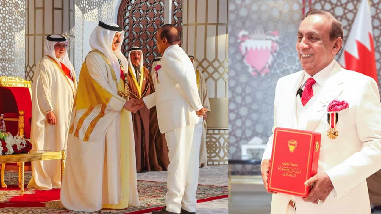 Dr. Ravi Pillai : ബഹ്റൈന് നല്കിയ സംഭാവനകള്; ദേശീയ ദിനത്തില് ഡോ. രവി പിള്ളയ്ക്ക് ഹമദ് രാജാവിന്റെ ബഹുമതി; അപൂര്വനേട്ടം Dr. Ravi Pillai : ബഹ്റൈന് നല്കിയ സംഭാവനകള്; ദേശീയ ദിനത്തില് ഡോ. രവി പിള്ളയ്ക്ക് ഹമദ് രാജാവിന്റെ ബഹുമതി; അപൂര്വനേട്ടം