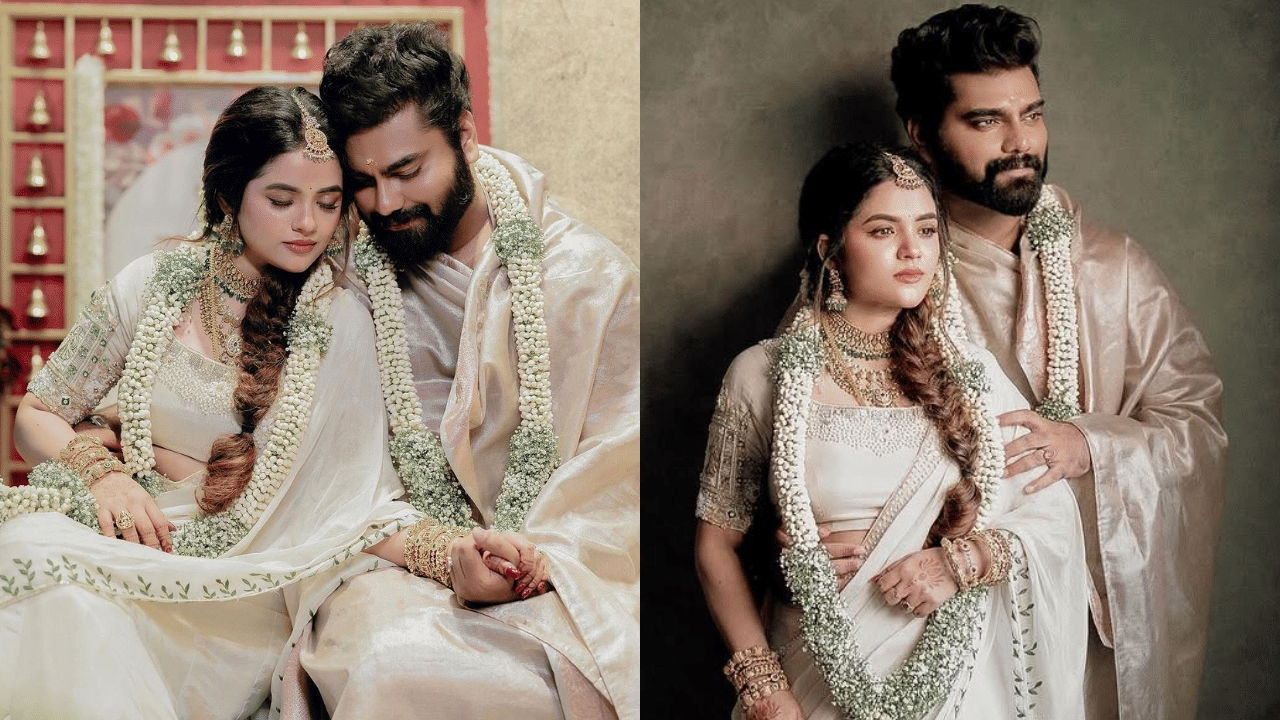 ഫെബ്രുവരി 16 ഞായറാഴ്ചയാണ് ബിഗ് ബോസ് താരം റോബിൻ രാധാകൃഷ്ണനും സംരംഭകയും നടിയുമായ ആരതി പൊടിയും ഗുരുവായൂർ അമ്പലനടയിൽ വെച്ച് വിവാഹിതരായത്. ഏറെ നാളത്തെ പ്രണയത്തിനൊടുവിലായിരുന്നു ഇരുവരുടേയും വിവാഹം. ബിഗ് ബോസ് കഴിഞ്ഞതിന് പിന്നാലെ റോബിനെ അഭിമുഖം ചെയ്യാനെത്തിയ ആരതി പൊടിയുമായി സൗഹൃദത്തിലാവുകയും പിന്നീടത് പ്രണയത്തിൽ ചെന്നെത്തുകയായിരുന്നു. (Image Credits: Arati Podi Instagram)