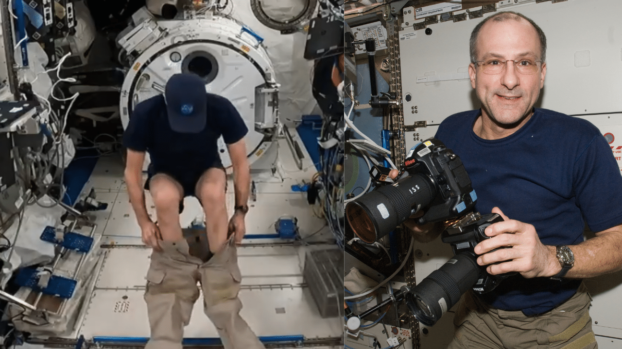Astronaut Don Pettit: ഇത് സംഭവം കൊള്ളാം..! ബഹിരാകാശത്ത് പാൻറ്സിൽ രണ്ട് കാലുകളും ഒരേസമയം ഇടാം; വീഡിയോ പങ്കുവച്ച് ഡോൺ പെറ്റിറ്റ് Astronaut Don Pettit: ഇത് സംഭവം കൊള്ളാം..! ബഹിരാകാശത്ത് പാൻറ്സിൽ രണ്ട് കാലുകളും ഒരേസമയം ഇടാം; വീഡിയോ പങ്കുവച്ച് ഡോൺ പെറ്റിറ്റ്