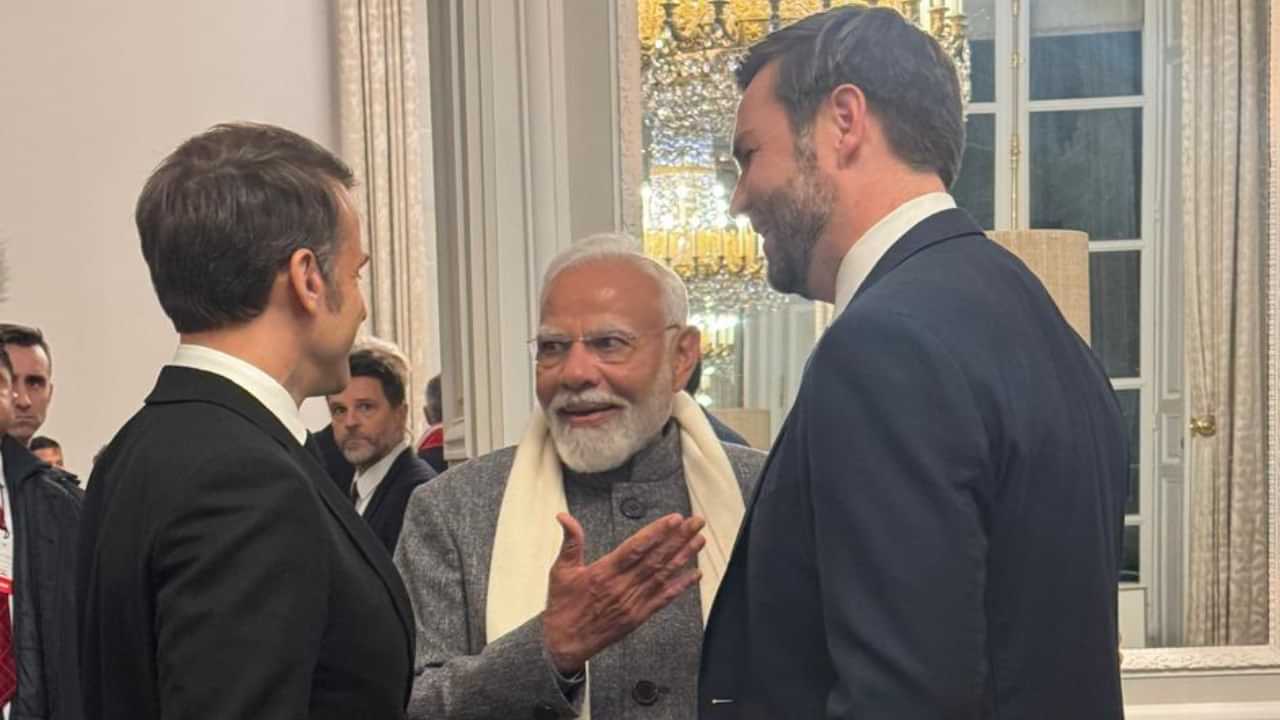 Narendra Modi: ഫ്രണ്ടിനെ ആലിംഗനം ചെയ്ത് പ്രധാനമന്ത്രി നരേന്ദ്രമോദി; ഇമ്മാനുവൽ മാക്രോണൊപ്പം അത്താഴവിരുന്ന്