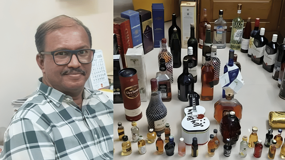 RTO Jerson: ഒപ്പ് വേണോ? എങ്കില് കുപ്പി വേണം! ആര്ടിഒ ജേഴ്സണിന്റെ വീട്ടില് നിന്നും പിടിച്ചെടുത്തത് 74 കുപ്പികള് RTO Jerson: ഒപ്പ് വേണോ? എങ്കില് കുപ്പി വേണം! ആര്ടിഒ ജേഴ്സണിന്റെ വീട്ടില് നിന്നും പിടിച്ചെടുത്തത് 74 കുപ്പികള്