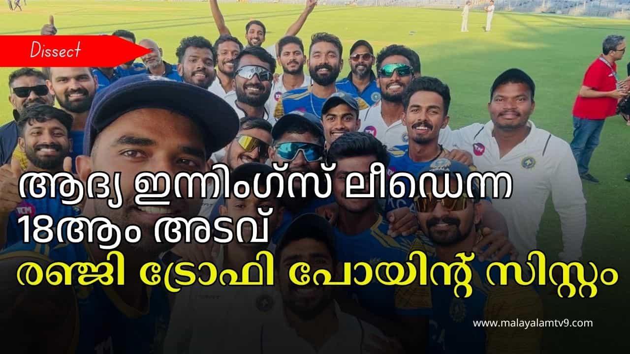 Ranji Trophy: ജയിച്ചാൽ കിട്ടുന്ന പോയിൻ്റല്ല, ഇന്നിംഗ്സ് ജയത്തിന്; ഗ്രൂപ്പിലെ കൂടുതൽ പോയിൻ്റ് പ്ലേഓഫിൽ ഗുണം: രഞ്ജി ട്രോഫി പോയിൻ്റ് സിസ്റ്റം ഇങ്ങനെ Ranji Trophy: ജയിച്ചാൽ കിട്ടുന്ന പോയിൻ്റല്ല, ഇന്നിംഗ്സ് ജയത്തിന്; ഗ്രൂപ്പിലെ കൂടുതൽ പോയിൻ്റ് പ്ലേഓഫിൽ ഗുണം: രഞ്ജി ട്രോഫി പോയിൻ്റ് സിസ്റ്റം ഇങ്ങനെ