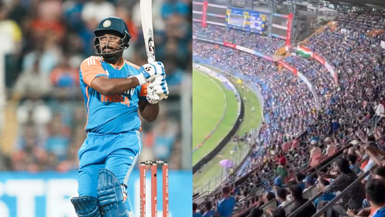 Sanju Samson: മോശം ഫോമൊന്നും ഒരു പ്രശ്നമല്ല; സഞ്ജുവിനായി ആർത്തുവിളിച്ച് വാംഖഡെ: വിഡിയോ കാണാം