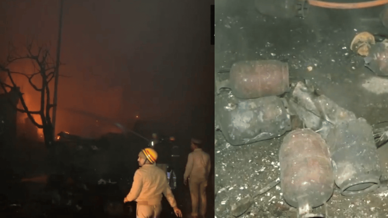 Truck Explode in Ghaziabad: ഗ്യാസ് സിലിണ്ടറുകൾ കയറ്റി വന്ന ട്രക്കിന് തീപിടിച്ചു; വൻ സ്ഫോടനം, വീടുകൾ ഒഴിപ്പിച്ചു