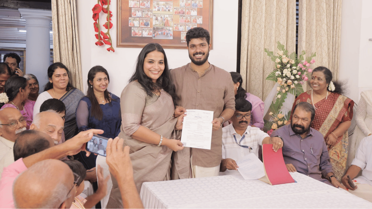 Minister V Sivankutty Son Wedding: ലളിതം സുന്ദരം; മന്ത്രി വി ശിവൻ കുട്ടിയുടെ മകൻ വിവാഹിതനായി