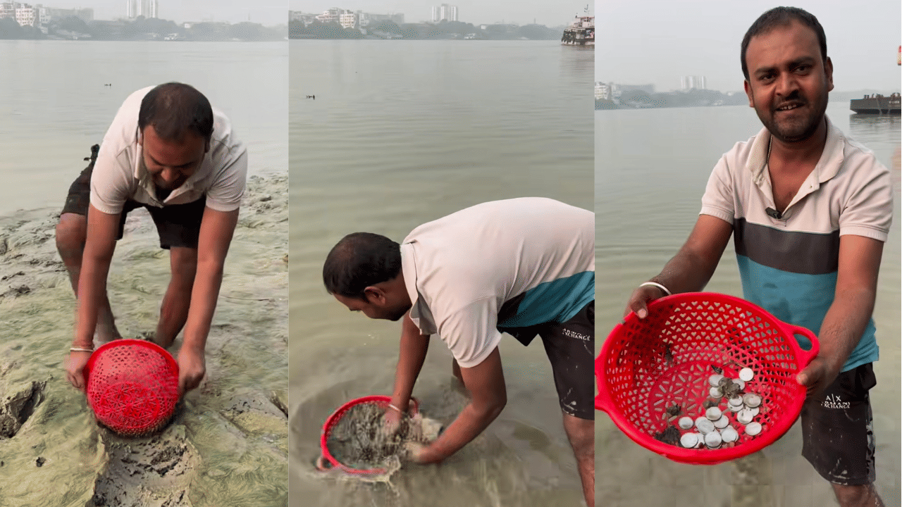 Viral Video: ഇതെന്ത് മറിമായം! ഗംഗാ തീരത്ത് നിന്ന് ചെളി വാരി യുവാവ്, ലഭിച്ചതോ നാണയങ്ങൾ; വീഡിയോ വൈറൽ