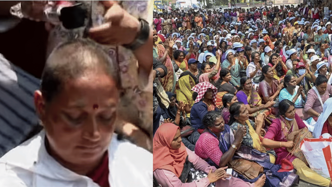 Asha Workers protest: ഞങ്ങൾ മുടി മുറിച്ചു, സർക്കാർ ഞങ്ങളുടെ തല വെട്ടി മാറ്റട്ടെ; പ്രതിഷേധം കടുപ്പിച്ച് ആശ പ്രവർത്തകർ