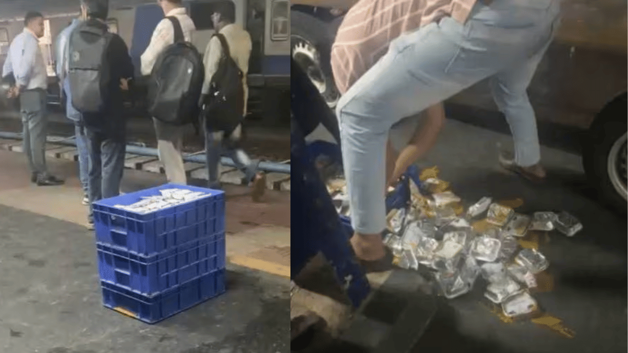 Vande Bharat Food Spill: താഴെവീണ ഭക്ഷണപ്പൊതികള്‍ യാത്രക്കാര്‍ക്ക് വിതരണം ചെയ്യാന്‍ ശ്രമം; സംഭവം തിരുവനന്തപുരം - കാസർഗോഡ്  വന്ദേഭാരത് ട്രെയിനില്‍