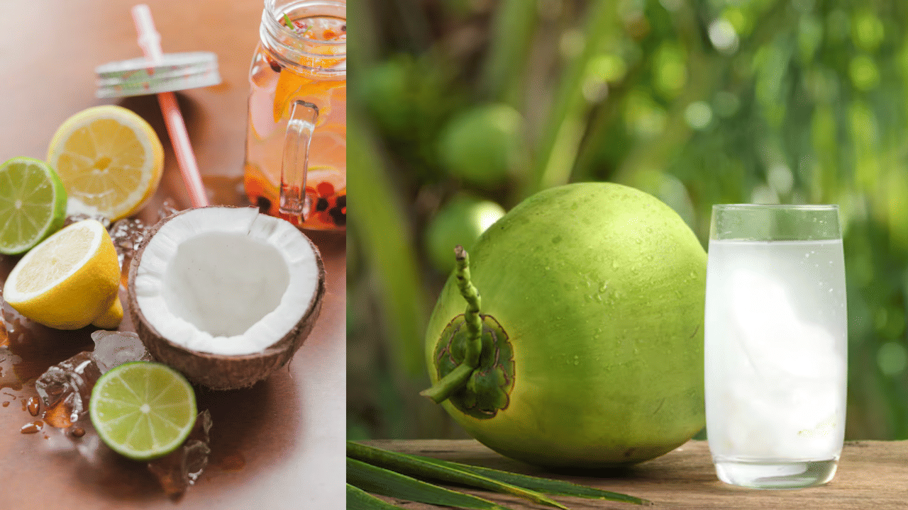 വേനലായതോടെ പല തരത്തിലുള്ള പാനീയങ്ങൾക്ക് വിപണിയിൽ വലിയ ഡിമാൻഡാണ്. ഐസ്ഡ് ടീ, പുതിന വെള്ളം, ഡീറ്റോക്സ് പാനീയങ്ങൾ തുടങ്ങി നിരവധി സാധനങ്ങളാണ് വിപണിയിലുള്ളത്. എന്നാൽ നമ്മുടെ നാടൻ നാരങ്ങ വെള്ളത്തിൻ്റെയും തേങ്ങാ വെള്ളത്തിൻ്റെയും അത്രയക്ക് ഒന്നും വരില്ല. ശരീരത്തെ റിഫ്രഷ് ചെയ്യാൻ സാധിക്കുന്ന മറ്റൊന്നും ഇവയ്ക്ക് മുന്നിലില്ല.  (Image Credits: Freepik)
 