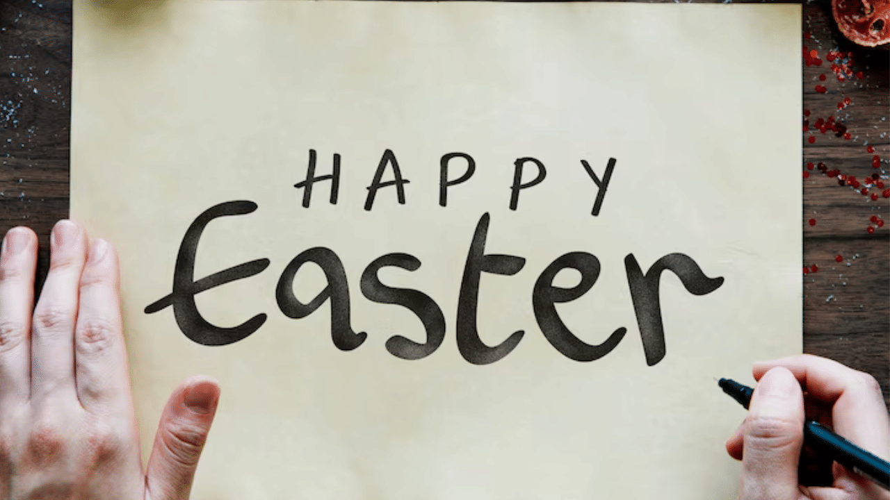 എല്ലാവർക്കും, സമാധാനവും പ്രതീക്ഷയും നിറഞ്ഞ നല്ലൊരു ഈസ്റ്റർ ആശംസിക്കുന്നു; അവൻ ഉയിർത്തെഴുന്നേറ്റിരിക്കുന്നു, ഈ മഹത്തായ ദിനത്തിൽ സന്തോഷിക്കുകയും ആഘോഷിക്കുകയും ചെയ്യാം.