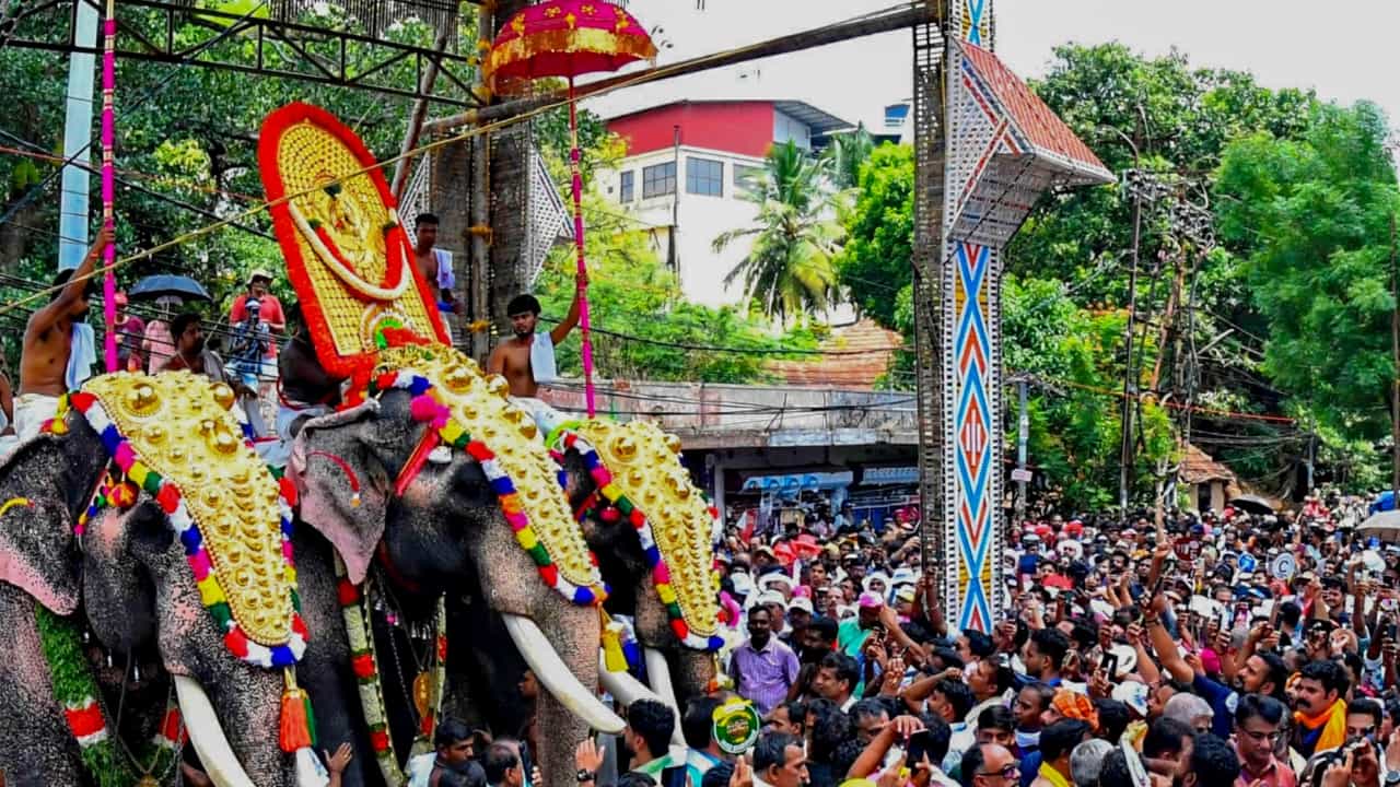 Thrissur Pooram 2025: പൂരം കൊടിയേറി; വർണക്കാഴ്ചയൊരുക്കി കുടമാറ്റം