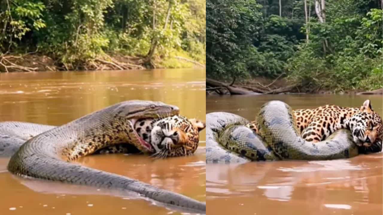 AI Viral Video : പുലിയെ വിഴുങ്ങി പെരുമ്പാമ്പ്! വാസ്തവമെന്ത്? AI Viral Video : പുലിയെ വിഴുങ്ങി പെരുമ്പാമ്പ്! വാസ്തവമെന്ത്?
