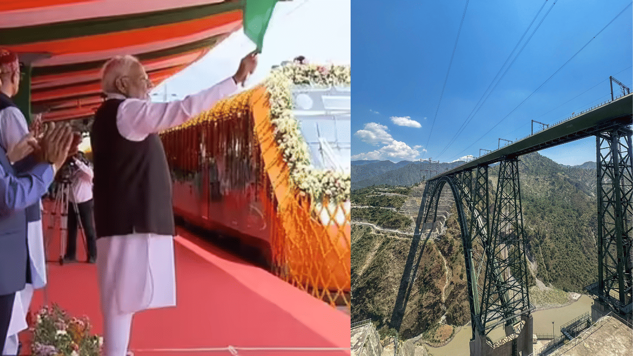 Chenab Bridge Inauguration: ചെനാബ് പാലത്തിലൂടെ ഇനി തീവിണ്ടി കുതിക്കും; ഫ്ലാഗ് ഓഫ് ചെയ്ത് പ്രധാനമന്ത്രി