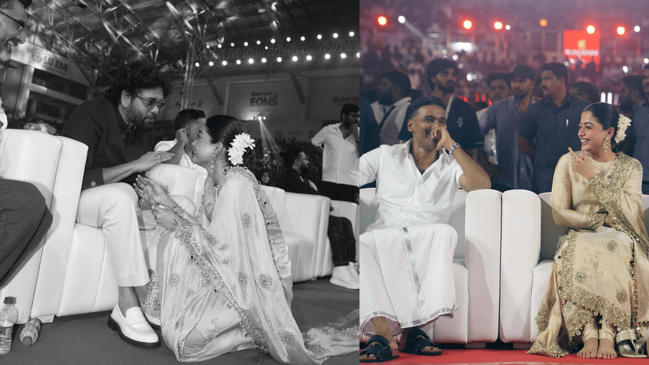 Kuberaa Event Pictures: നാഗാർജുനയുടെ കാൽക്കൽ ഇരുന്ന് രശ്മിക, ഒപ്പം ധനുഷും; കുബേര ചിത്രങ്ങൾ വൈറൽ