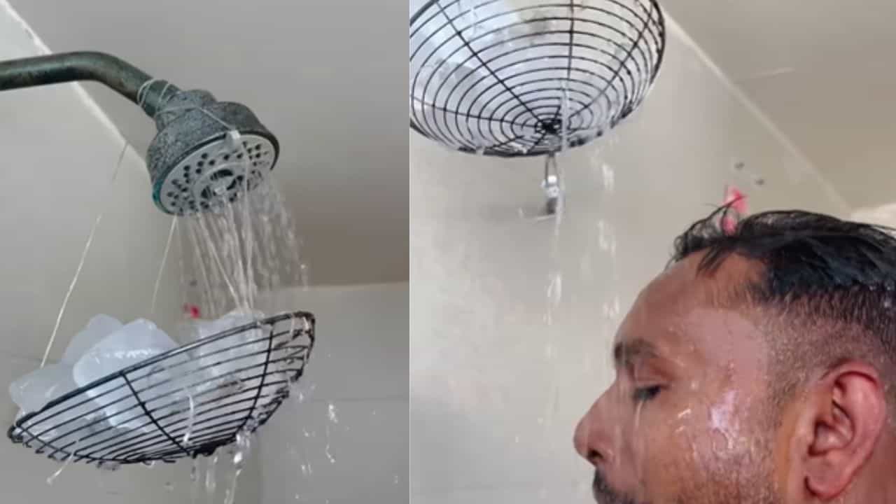 Viral Video: ഇതെന്താ മച്ചമ്പീ! ചൂട് കുറയ്ക്കാന്‍ ഐസ് ബാത്ത് തന്നെ ശരണം