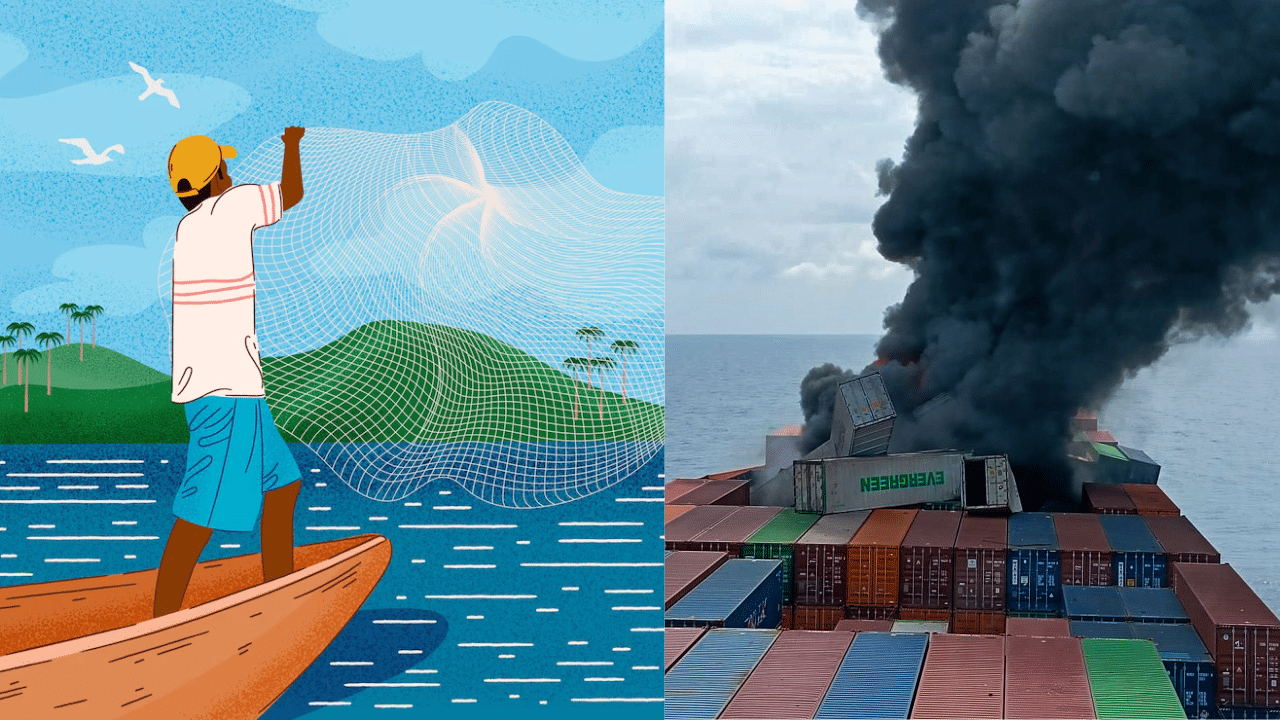 Kozhikode Cargo ship fire effects : ചരക്കു കപ്പൽ തീപ്പിടിച്ച സംഭവത്തിൽ മലയാളിക്ക് പേടി വേണോ? കടലിനെ ബാധിക്കുന്ന വഴികൾ ഇതെല്ലാം