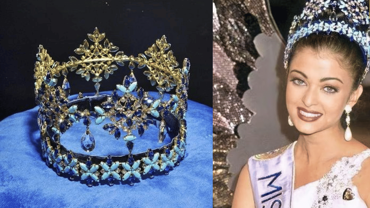 ജാപ്പനീസ് കമ്പനിയായ മിഖിമോട്ടോയാണ് മിസ് വേൾഡ് കിരീടം ഡിസൈൻ ചെയ്തിരിക്കുന്നത്.കിരീടത്തിന്റെ ചുറ്റും ഭൂഖണ്ഡങ്ങളെ പ്രതിനിധീകരിക്കുന്ന ആറ് ഗോൾഡ് ബ്രാഞ്ചസുണ്ട്. മുത്തുകളും വജ്രങ്ങളും കൊണ്ട് ഇവ അലങ്കരിച്ചിരിക്കുന്നു. മധ്യഭാഗത്തായി ഒരു ബ്ലൂ ഗ്ലോബുണ്ട്.
