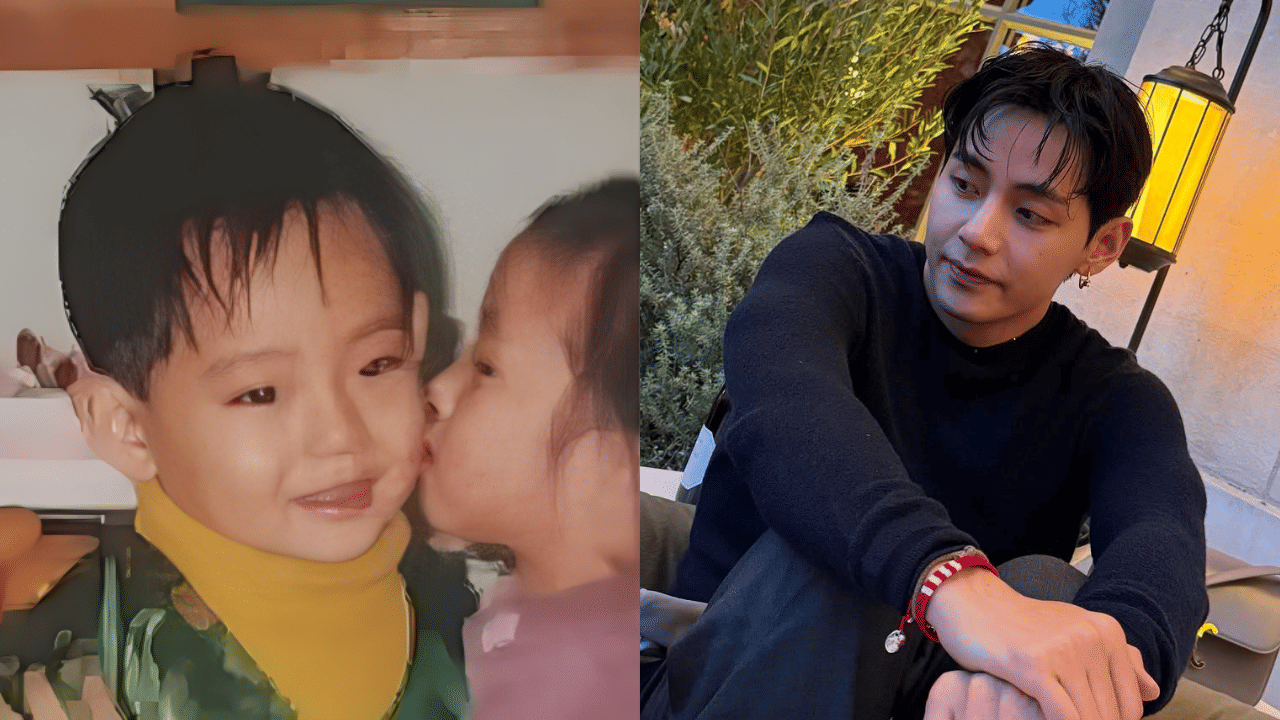 പുതിയ പ്രൊഫൈൽ പിക്ച്ചറിൽ ഒരു കുഞ്ഞ് വിയെ കാണാം. എന്നാൽ, ആരാധകരുടെ ശ്രദ്ധ ആകർഷിച്ചത് കൂടെയുള്ള പെൺകുട്ടിയാണ്. വി-യെ ചുംബിക്കുന്ന ആ കുട്ടി ആരെന്നതായി എല്ലാവരുടെയും സംശയം. ഇക്കാര്യം ചോദിച്ചുകൊണ്ട് ഒരു പോസ്റ്റ് പങ്കുവെച്ച ആരാധികയ്ക്ക് വി തന്നെ മറുപടി നൽകുകയും ചെയ്തു. (Photo Credits: BTS V Instagram)