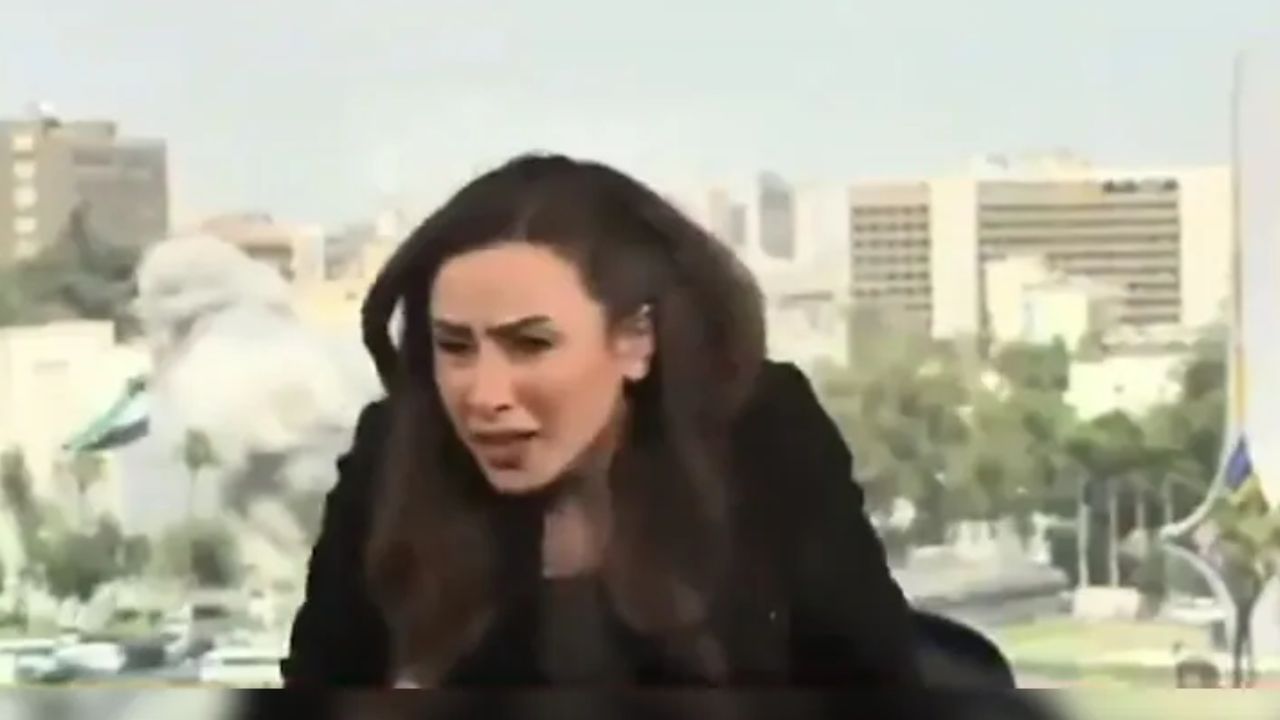 സിറിയയിൽ ഇസ്രായേൽ ബോംബാക്രമണം; വാർത്ത വായിക്കുന്നതിനിടെ അവതാരിക പേടിച്ചോടി