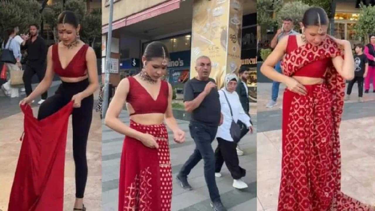 Viral Video:  നാണമില്ലേ ഈ പെൺകുട്ടിക്ക്! പൊതുസ്ഥലത്തു വച്ച് സാരിയുടുത്ത് റഷ്യന്‍ യുവതി; വിമര്‍ശിച്ച് സോഷ്യല്‍ മീഡിയ