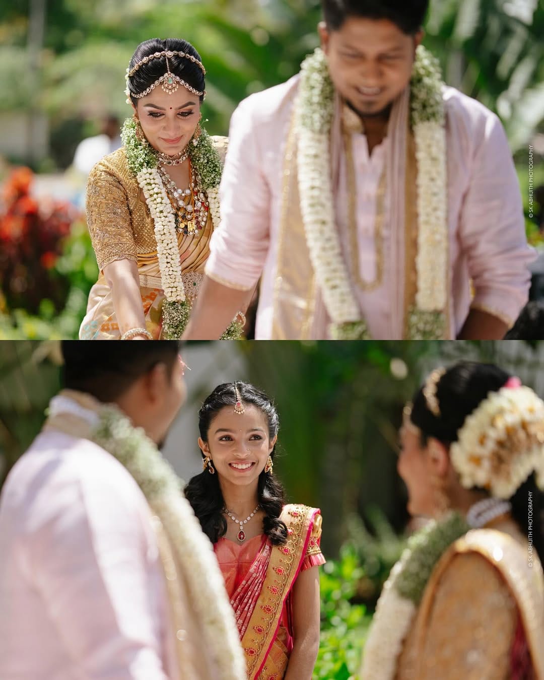 താലി ചാർത്തുമ്പോൾ നിറഞ്ഞ ചിരിയോടെ ആര്യയ്ക്കും സിബിനുമരികിൽ നിൽക്കുന്ന ഖുഷിയെയും ചിത്രങ്ങളിൽ കാണാം. ഇക്കഴിഞ്ഞ മേയിലായിരുന്നു ഇരുവരുടെയും വിവാഹനിശ്ചയം. (Image Credits: Instagram/ Arya badai)