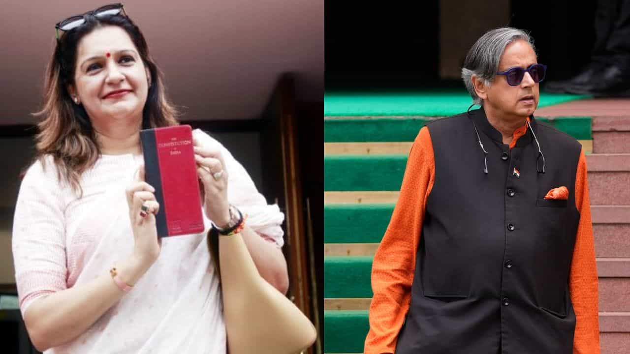 Shashi tharoor : സാരിയുടുത്ത ശശി തരൂർ... പ്രിയങ്കാ ചതുർവ്വേദിയെപ്പറ്റിയുള്ള പരാമർശത്തിനു ചുട്ടമറുപടിയുമായി തരൂർ