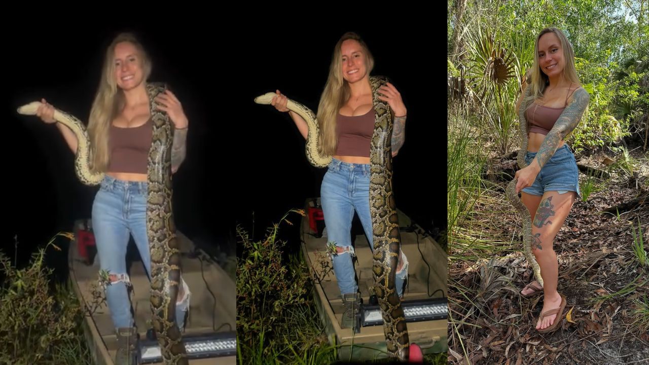 Florida Python Challenge: പത്ത് ദിവസം കൊണ്ട് 60 പെരുമ്പാമ്പുകളെ നീക്കി; വിജയാഹ്ലാദത്തിൽ യുവതി