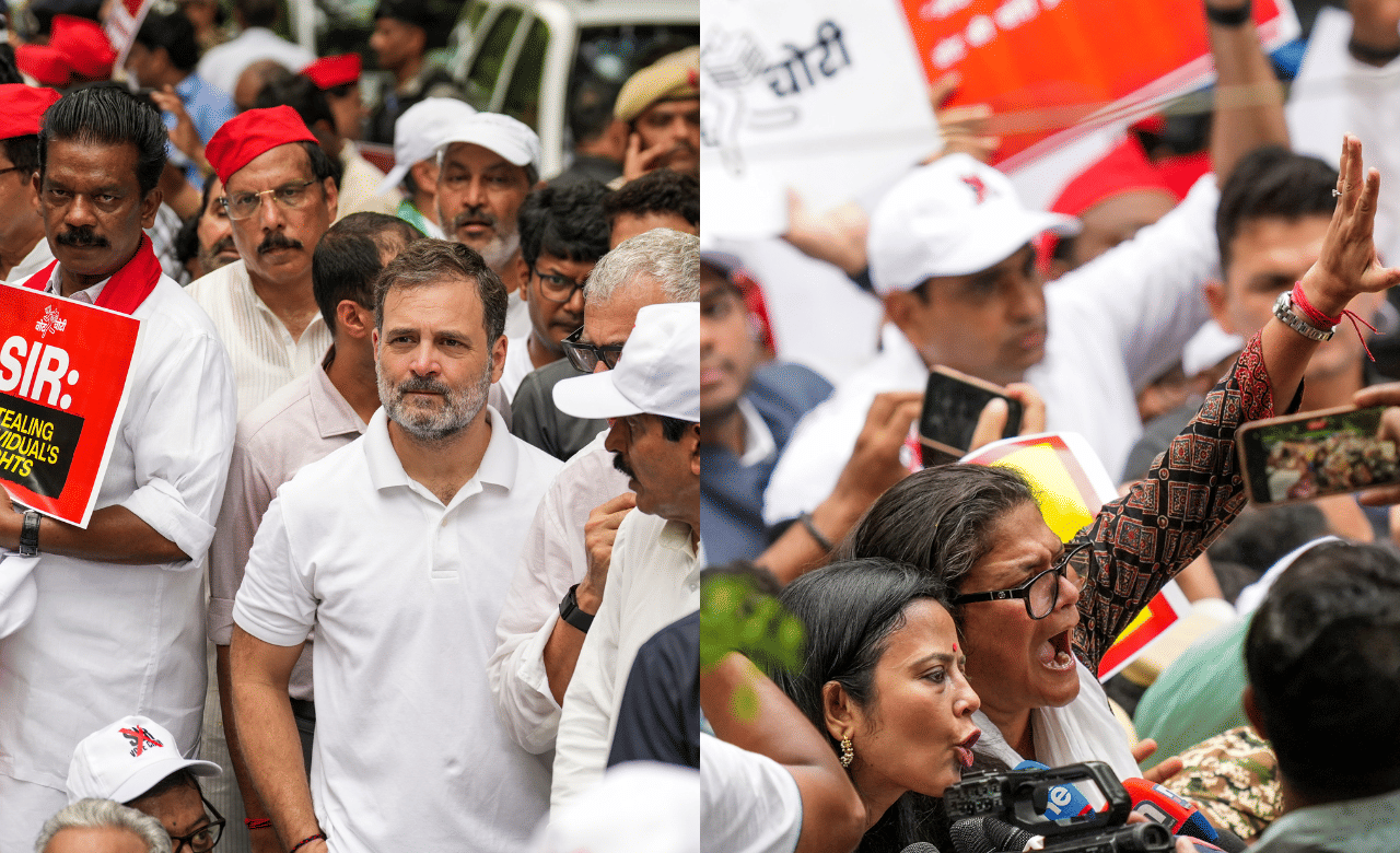 Vote Chori Allegation: ‘ഭരണഘടന സംരക്ഷിക്കാനുള്ള പോരാട്ടം’; രാജ്യതലസ്ഥാനത്ത് പ്രതിഷേധം, രാഹുൽ ഗാന്ധിയെ അറസ്റ്റ് ചെയ്ത് നീക്കി